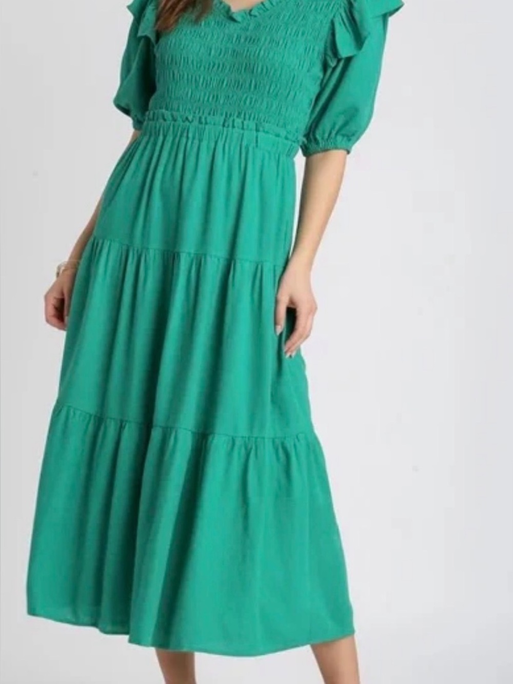 Umgee Chandler Smocked-Tiered Dress